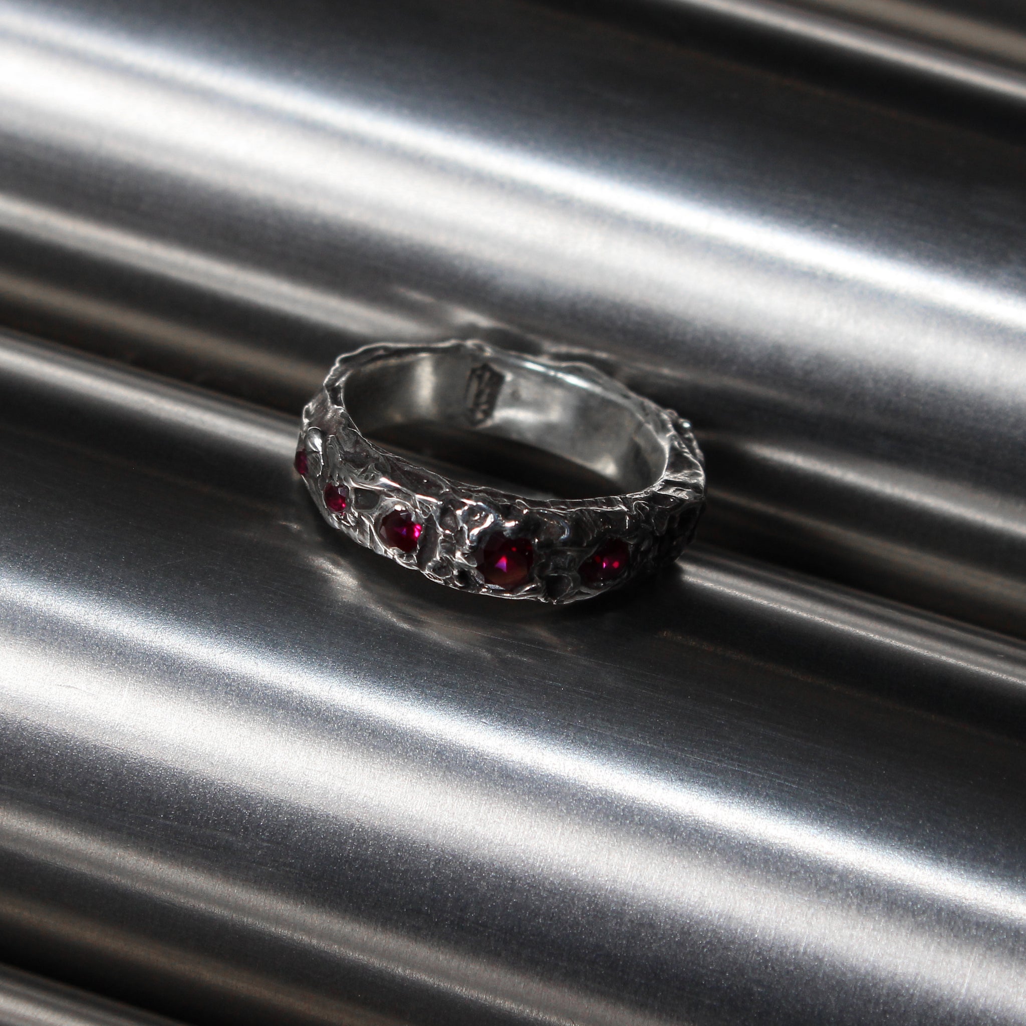 Rosary Ring (Silver + Ruby)